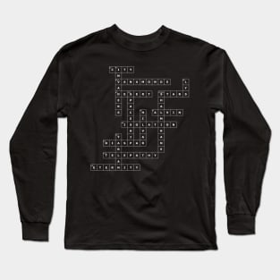(1956TCATS-D) Crossword pattern with words from a famous 1956 science fiction book. [Dark Background] Long Sleeve T-Shirt